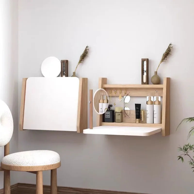 Wall-Mount Wooden Vanity Dressing Table with Mirror | Modern Vanity Dressing Table Axl