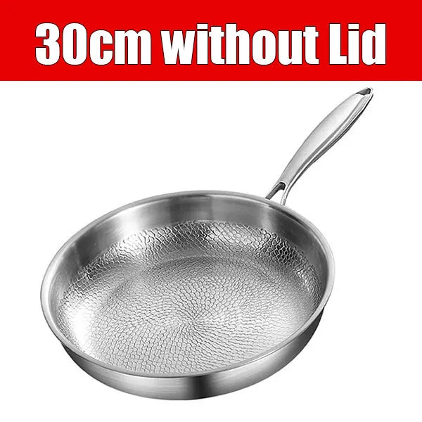 3-Layer Hammered Stainless Steel Frying Pan with Lid | PGY Stainless Steel Frying Pan Axl 30cm without Lid