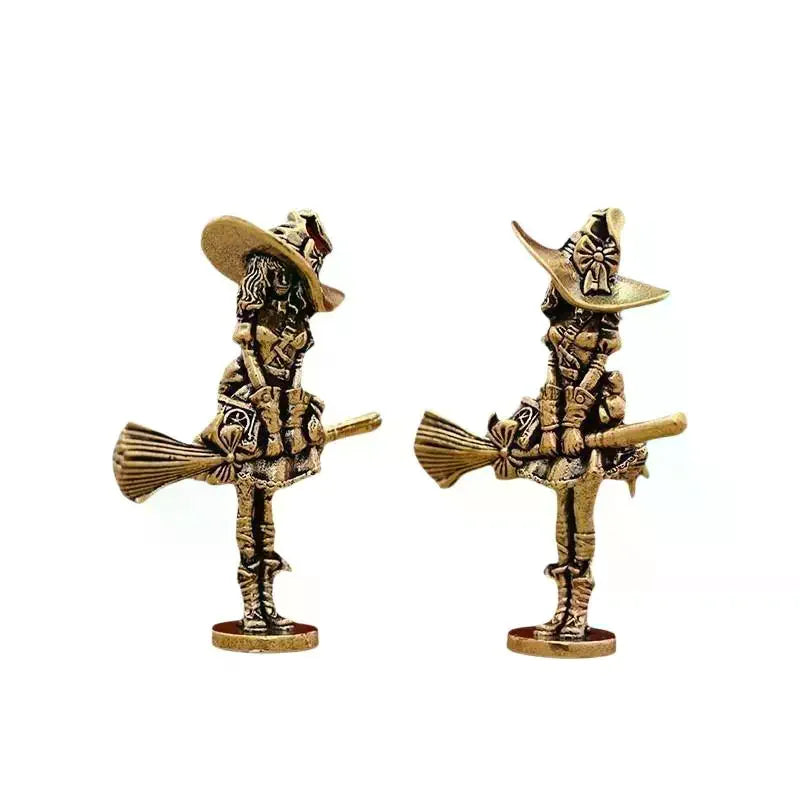 Brass Witch Figurine – Vintage Antique Collectible Ornament Collectible Figurine Axl