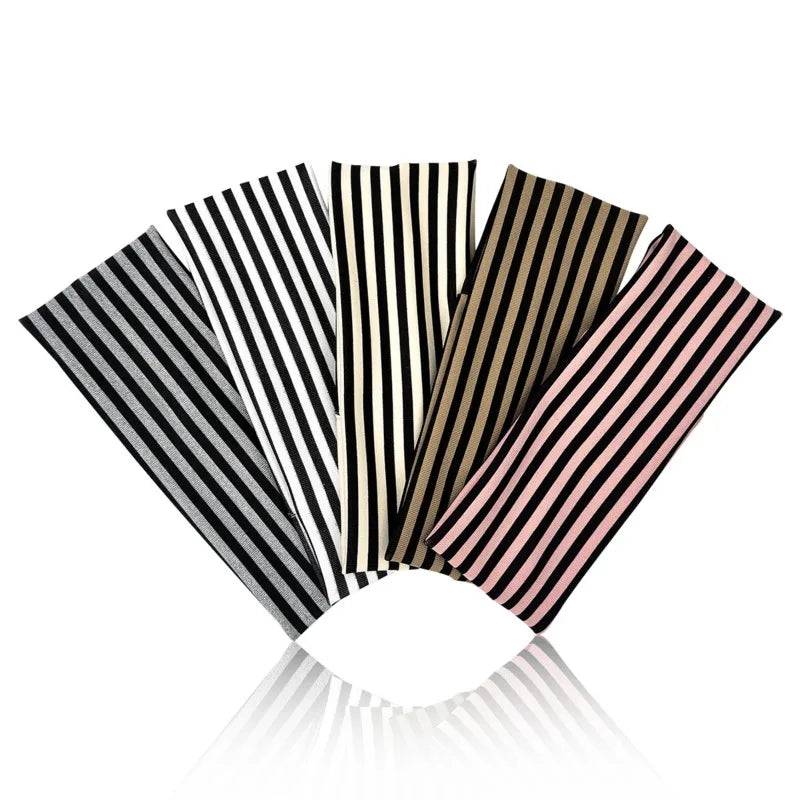 Striped Elastic Headbands Set – Cotton Hair Bands for Women Elastic Headband Set Axl