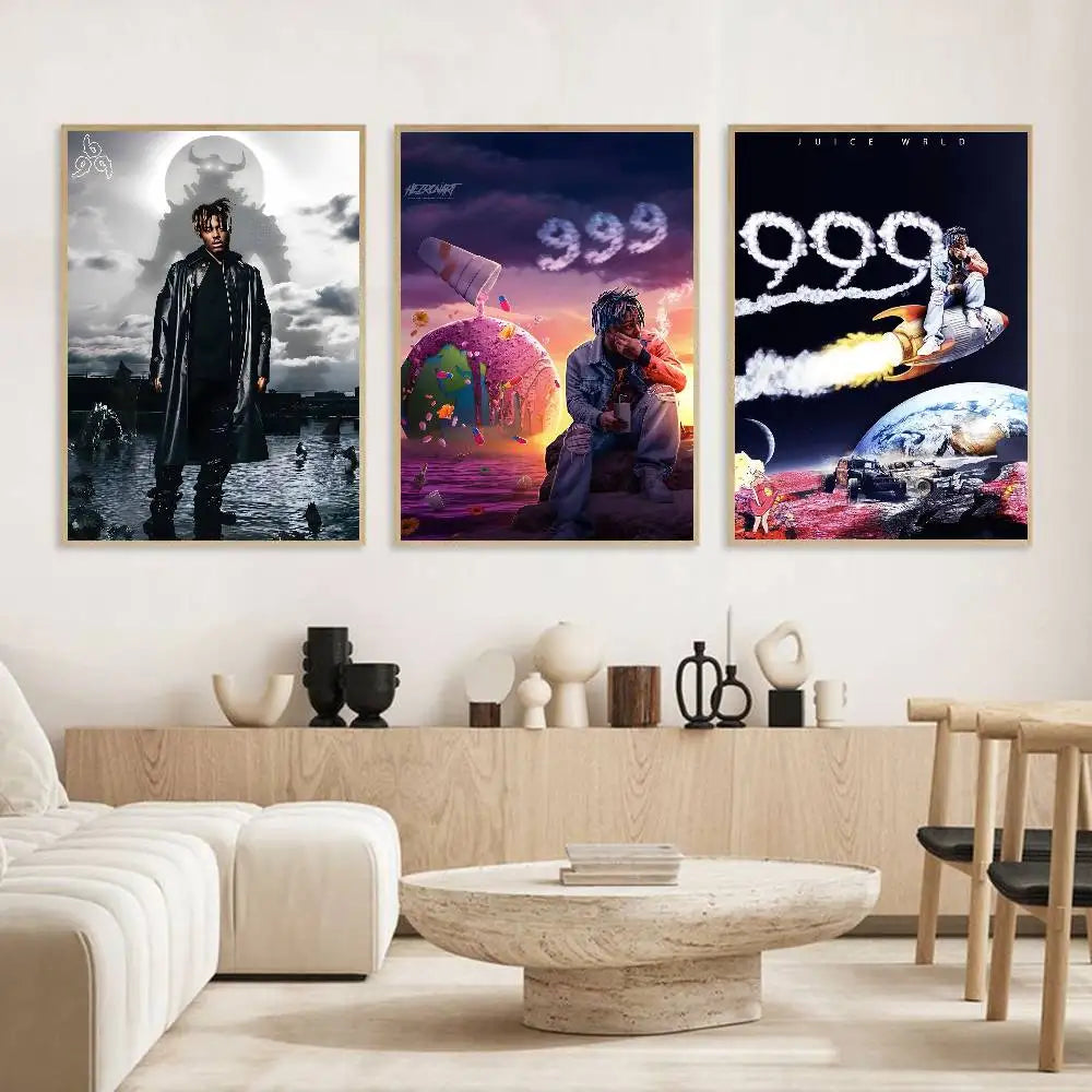 Juice WRLD Hip-Hop HD Poster – Self-Adhesive Waterproof Wall Art Wall Art Poster Axl