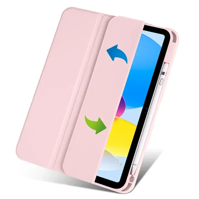 iPad Case with Pen Holder Trifold Clear Back Cover 9.7–11" iPad Folio Case Axl