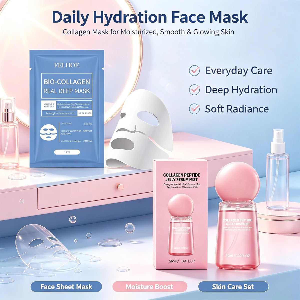 Bio Collagen Deep Face Mask – Hydrating, Firming & Brightening Collagen Face Mask Axl