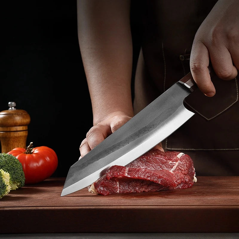 Hand-Forged 3-Piece Knife Set – Chef, Slicer & Cleaver Kitchen Knife Set Axl