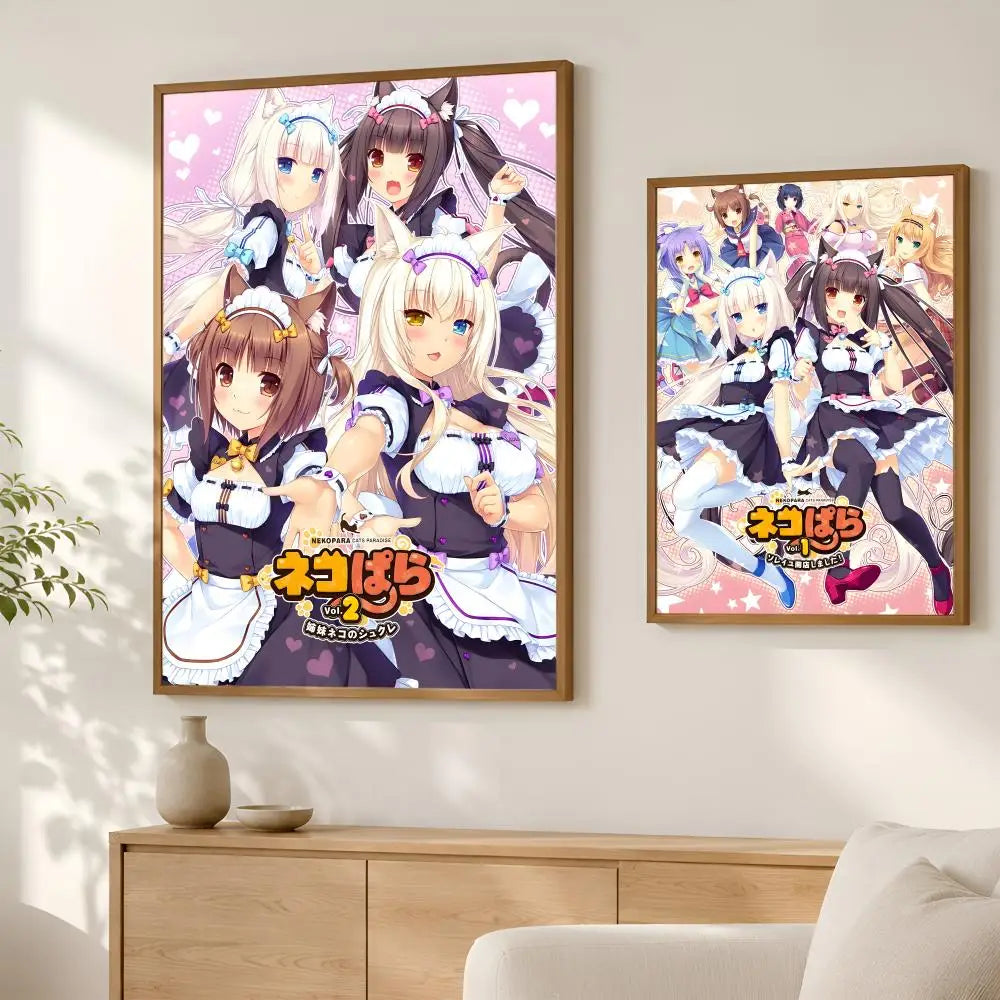 Nekopara Anime Self-Stick Wall Poster – HD Waterproof Décor Anime Wall Poster Axl