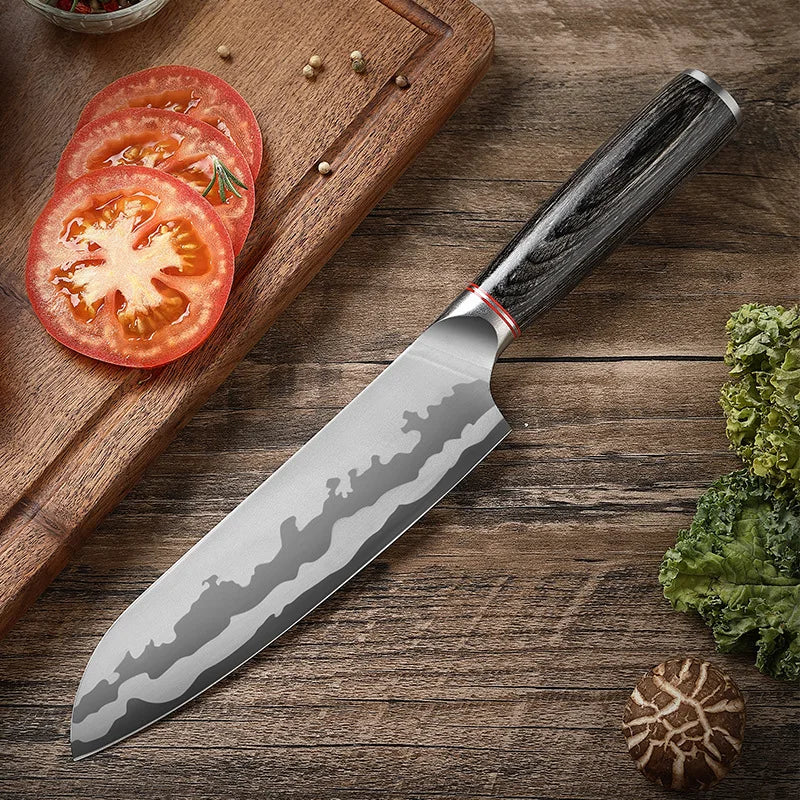 XUAN FENG D2 Steel Chef's Slicer Knife – 9" Wood Handle Blade Chef's Slicer Knife Axl black
