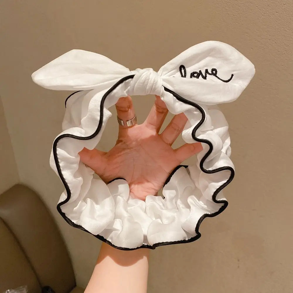 Bow Fabric Headband – Korean Style Wash Face Hair Band Fabric Hair Headband Axl white