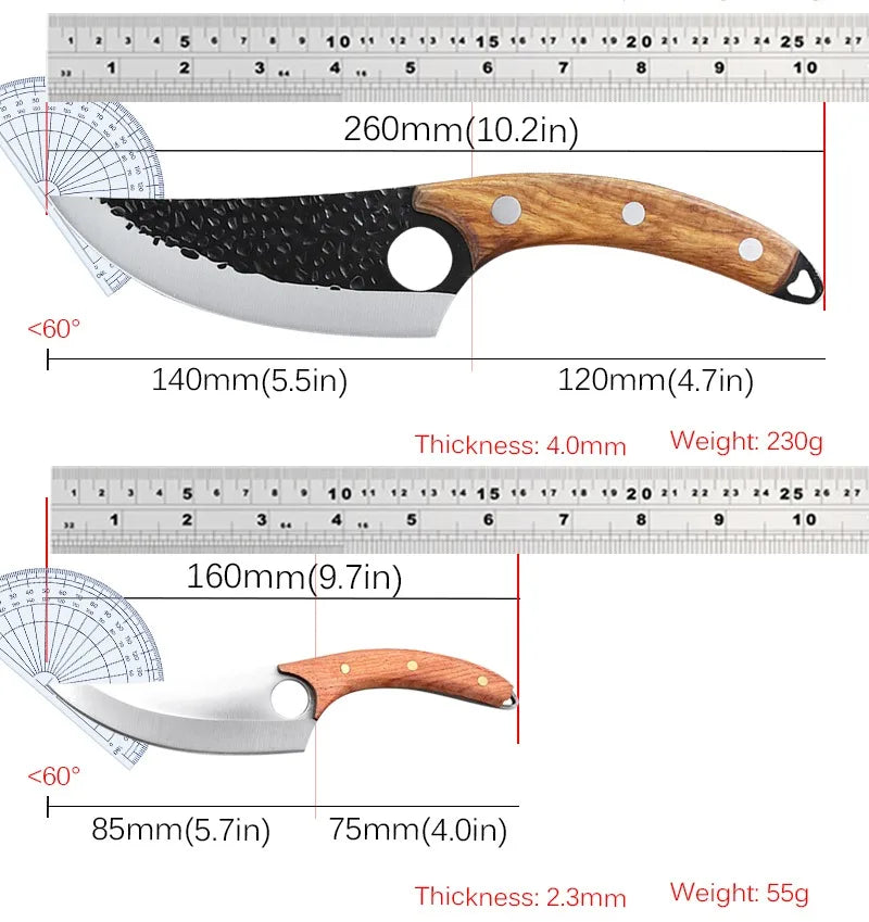 Stainless Steel Kitchen Knife Set – Cleaver, Boning & Scissors Kitchen Knife Set Axl