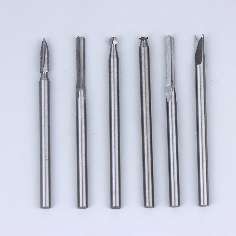 Wood Carving Drill Bits 5/6Pcs – 3mm Shank for Dremel Tools Rotary Carving Bits Axl 6pcs