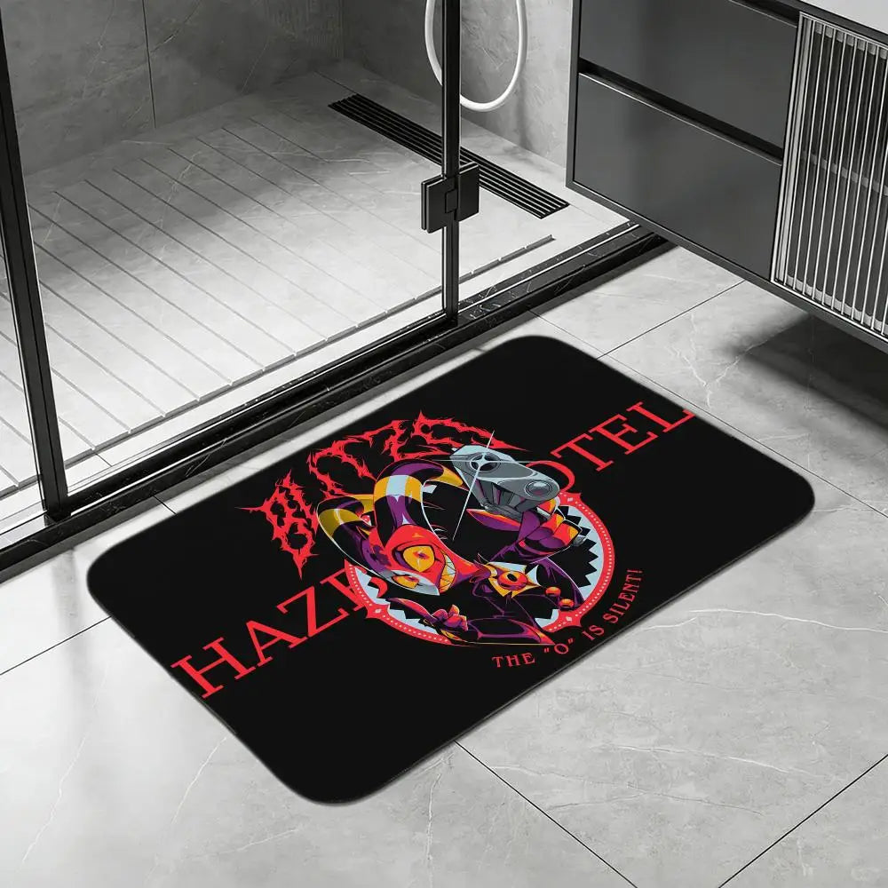 Hazbin Hotel Anime Diatomite Bath Mat – Quick Dry & Anti-Slip Anime Bath Mat Axl White4 50x80cm