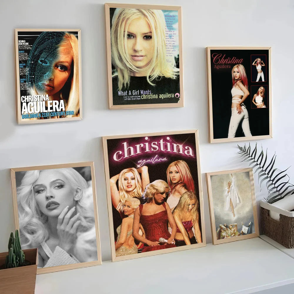 Christina Aguilera Singer Wall Poster – Self-Adhesive Art Sticker Wall Art Poster Axl
