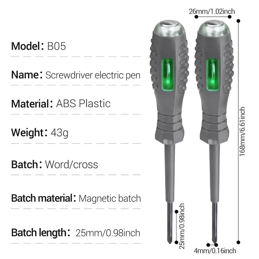 2-in-1 Voltage Tester Screwdriver – Magnetic Electric Pen Tool Voltage Tester Screwdriver Axl cross head