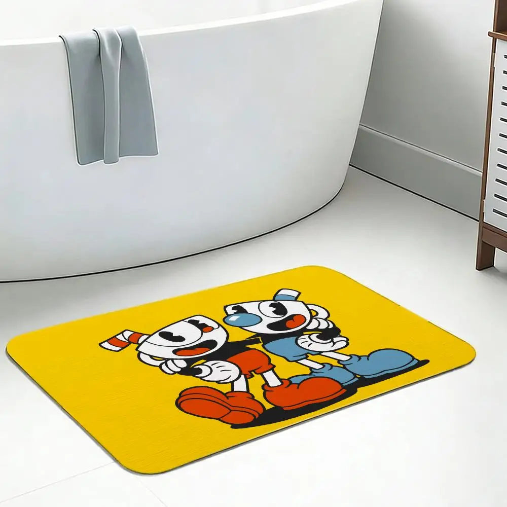 Cuphead & Mugman Diatomite Bath Mat – Non-Slip, Quick Dry Diatomite Bath Mat Axl