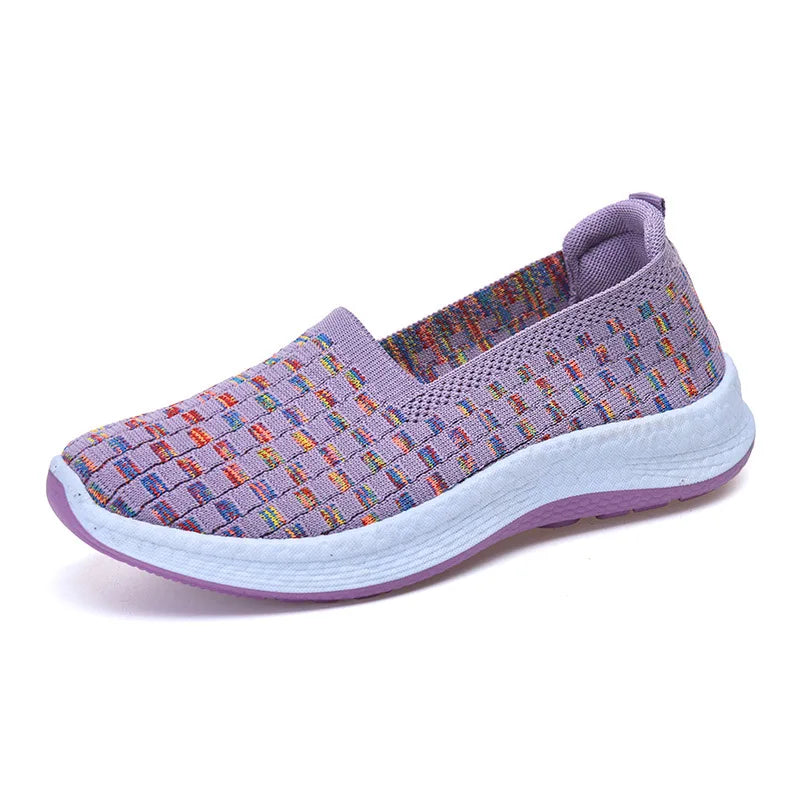 Women's Woven Slip-On Wedge Sneakers | Breathable Casual Shoes Wedge Sneakers Axl