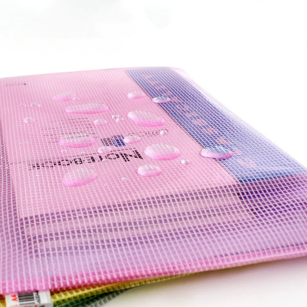 PVC Waterproof Zip Pocket Folder – Document Stationery Organizer Document Folder Pouch Axl