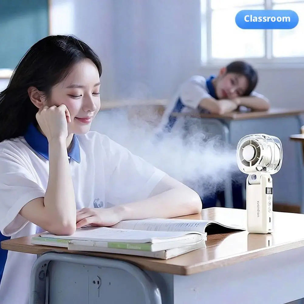 Foldable Handheld Fan – Rechargeable Mini Cooling Fan, LED Display Handheld Cooling Fan Axl