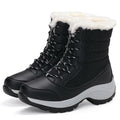 AZGB Women's Fur-Lined Platform Wedge Snow Boots | Winter Women's Snow Boots Axl black 39