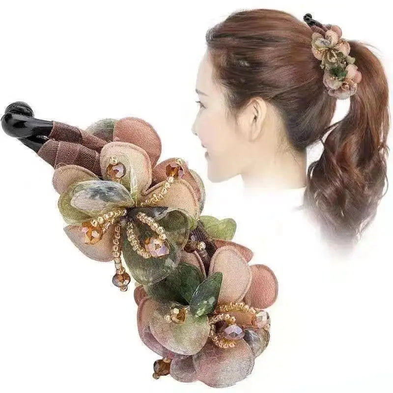Non-Slip Floral Banana Hair Clip – Vintage Rose Barrette Hair Clip Barrette Axl