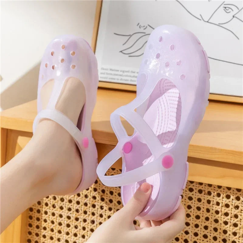 Women's Jelly Slip-On Clogs – Non-Slip Soft Sole Beach Sandals Slip-On Clogs Axl PURPLE 41