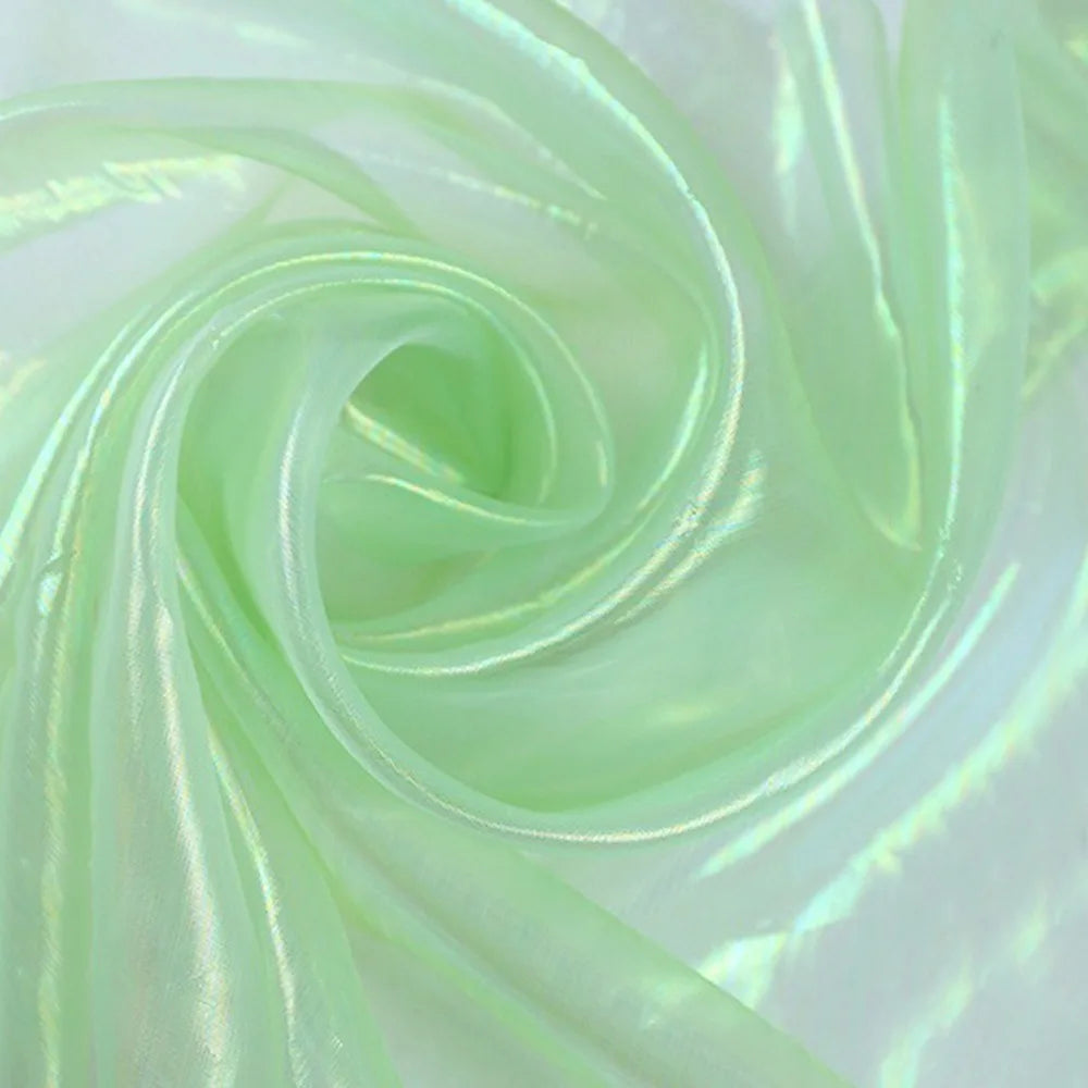 Laser Organza Tulle Fabric – Shiny Voile for Wedding & Stage Organza Tulle Fabric Axl Green L