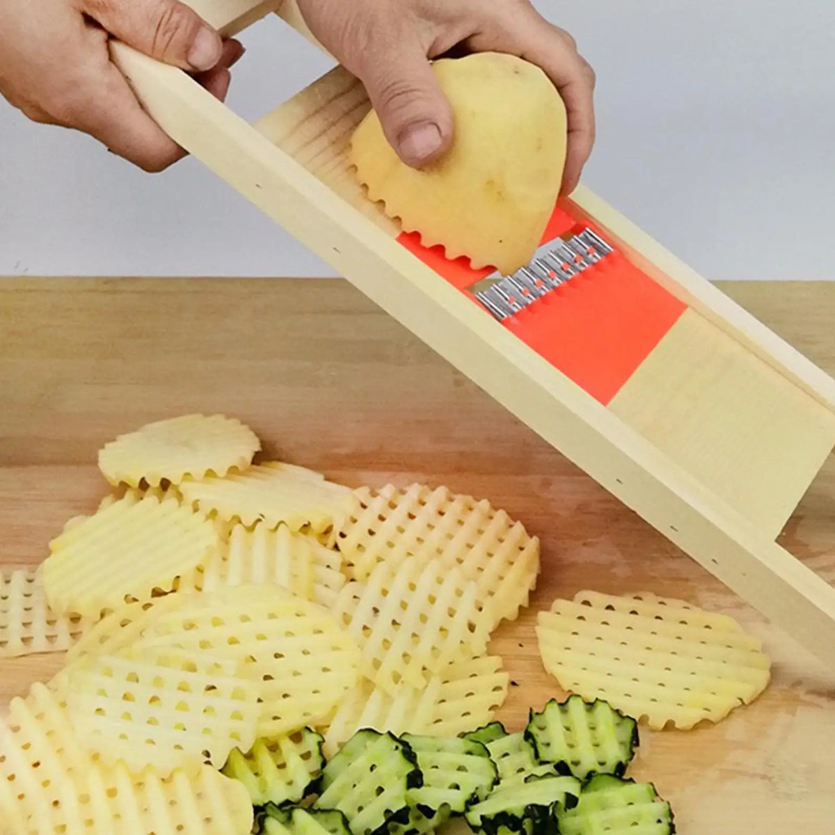 Stainless Steel Potato Slicer & Waffle Fry Vegetable Cutter Vegetable Slicer Axl Default Title
