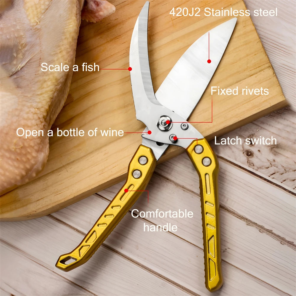 Multi-Functional Kitchen Scissors | Non-Slip Food & Bone Shears Kitchen Scissors Axl