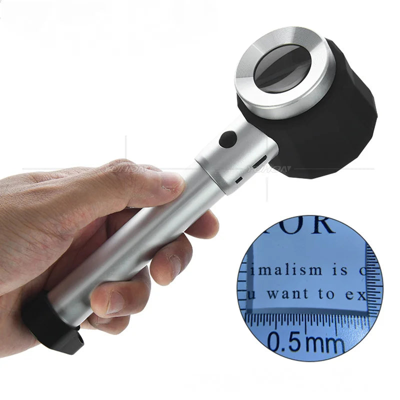 10X LED Handheld Magnifier with Measuring Scale & 3 Lamps Illuminated Magnifier Axl SZ-3 charging model