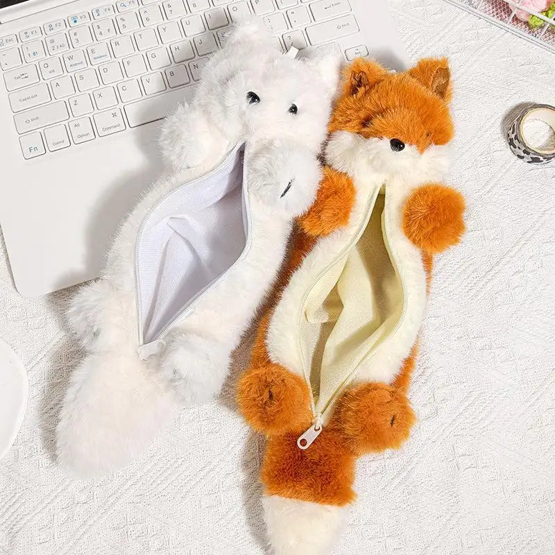 Cartoon Plush Pencil Case – Cute Animal Stationery Pouch Plush Pencil Case Axl