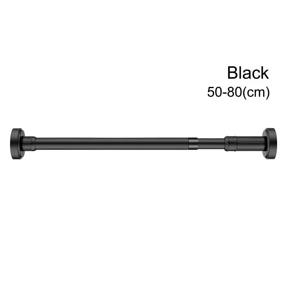 No-Drill Telescopic Clothes Drying Rod 35–80cm Stainless Steel Telescopic Drying Rod Axl black-50-80cm