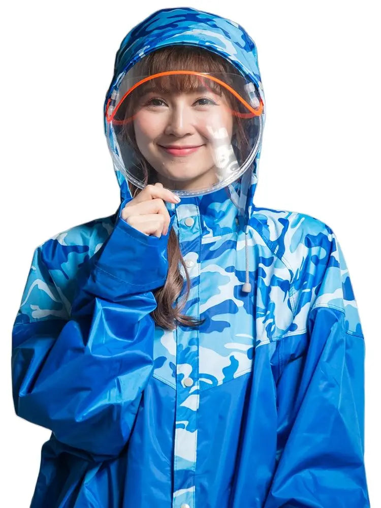Camouflage Long Raincoat – Unisex Motorcycle Rain Poncho Rain Poncho Axl