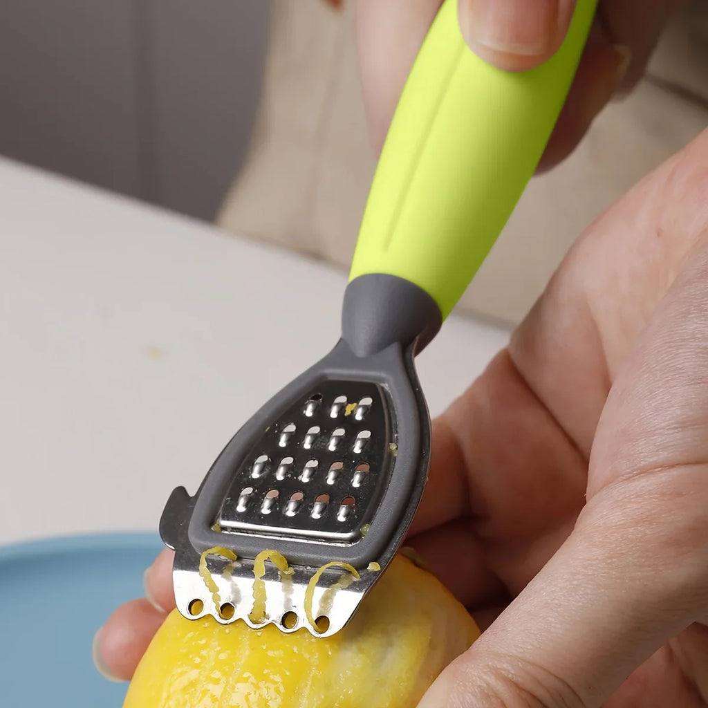 Lemon Zester & Juicer with Built-In Grater | Stainless Steel Citrus Zester Juicer Axl