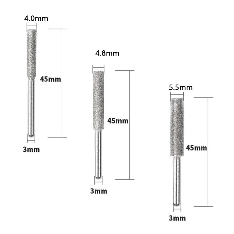 8-Piece Titanium Diamond Chainsaw Sharpener Bits 4/4.8/5.5mm Chainsaw Sharpener Bits Axl