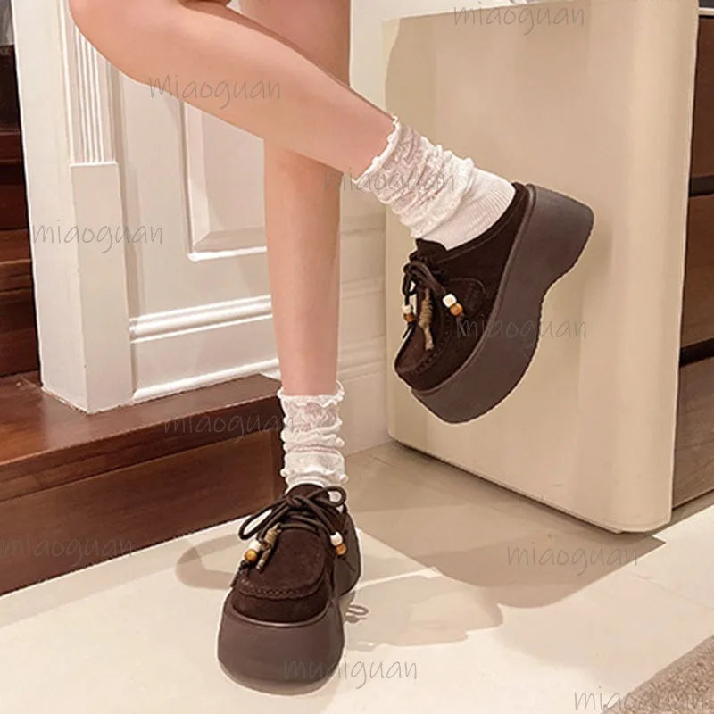 Women's Platform Mule Slippers – Suede Slip-On Loafers Platform Mule Slippers Axl
