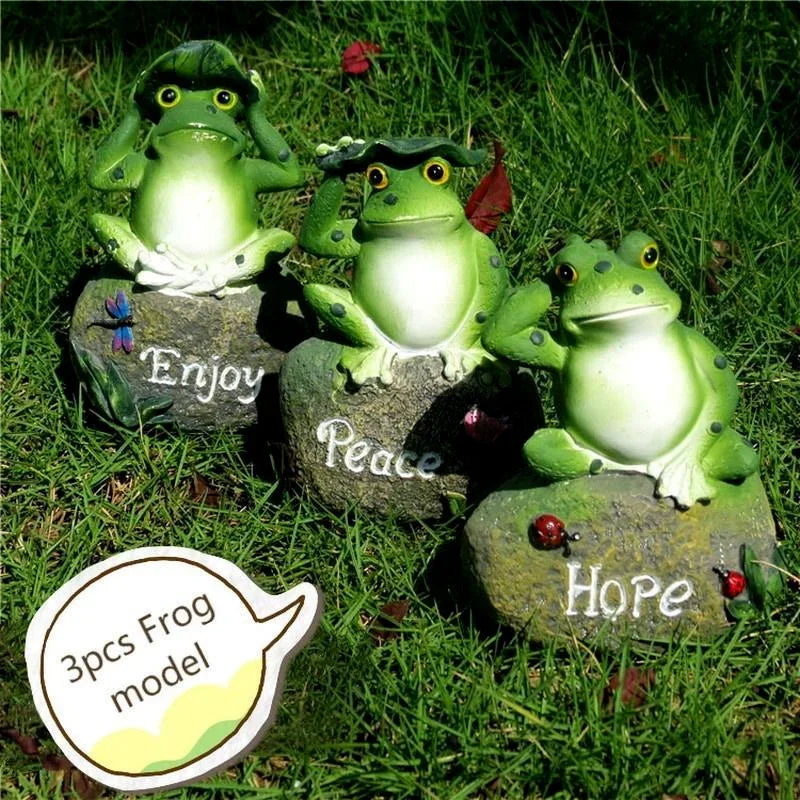 Frog Resin Garden Ornament – Stone Statue for Garden & Home Garden Ornament Axl