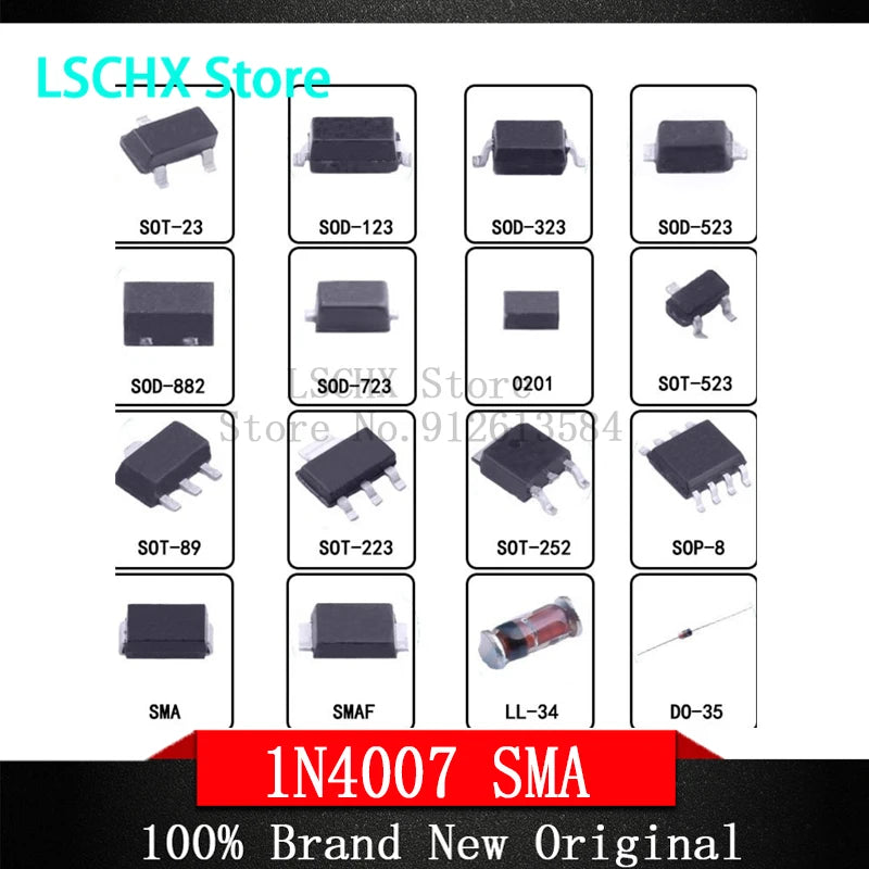 2000PCS SMD Schottky Diode SMA DO-214AC – SS14 SS24 M7 Bulk SMD Schottky Diode Axl