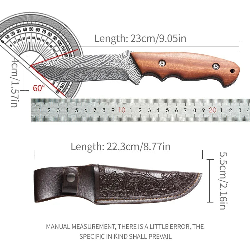 Damascus Pattern Kitchen Knife – D2 Steel Multi-Purpose Boning Multi-Purpose Kitchen Knife Axl