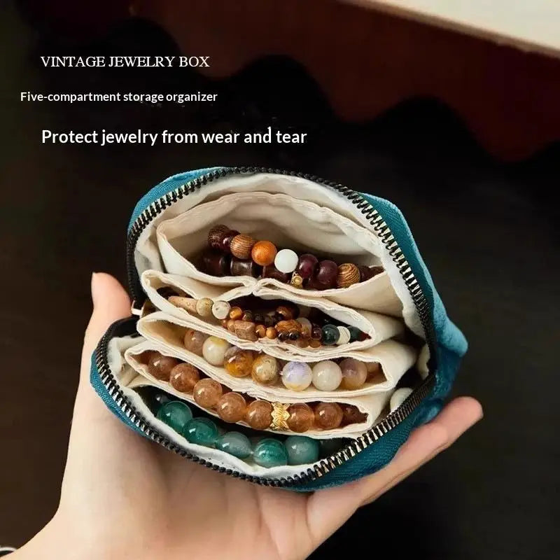 5-Layer Velvet Jewelry Storage Bag – Portable Travel Case Jewelry Storage Bag Axl
