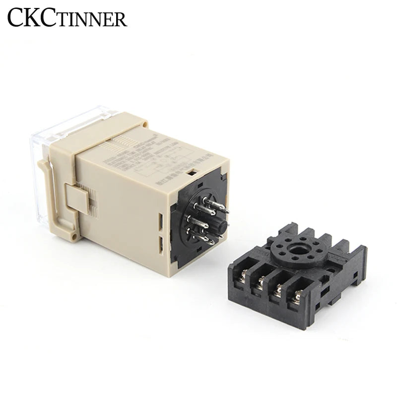JSS20-48AMS LED Programmable Digital Time Relay & Socket Base Digital Time Relay Axl