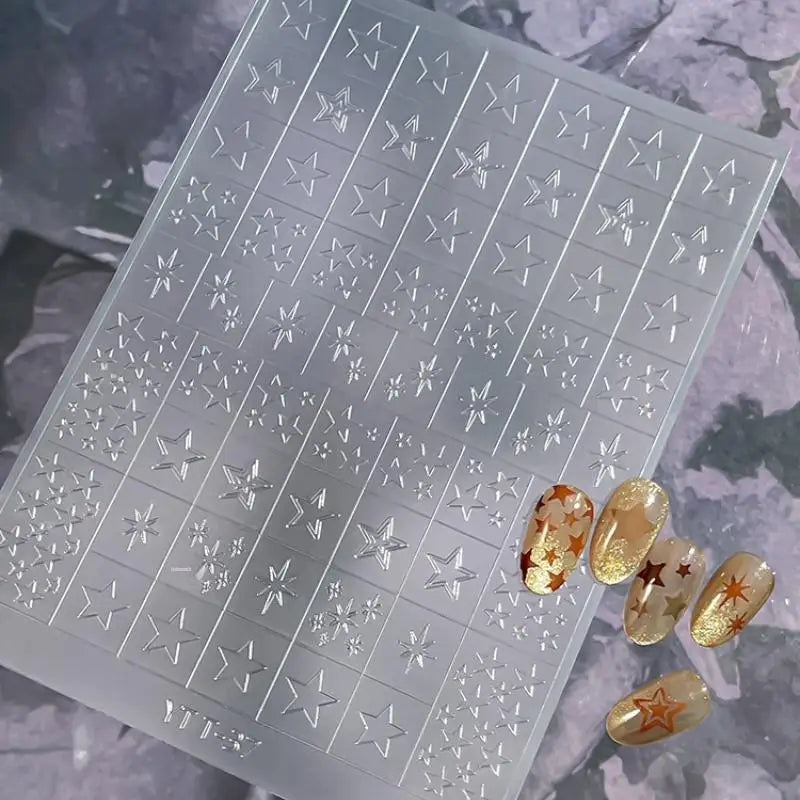 Hollow French Nail Stickers – Heart & Butterfly Nail Art Decals Nail Art Stickers Axl A35