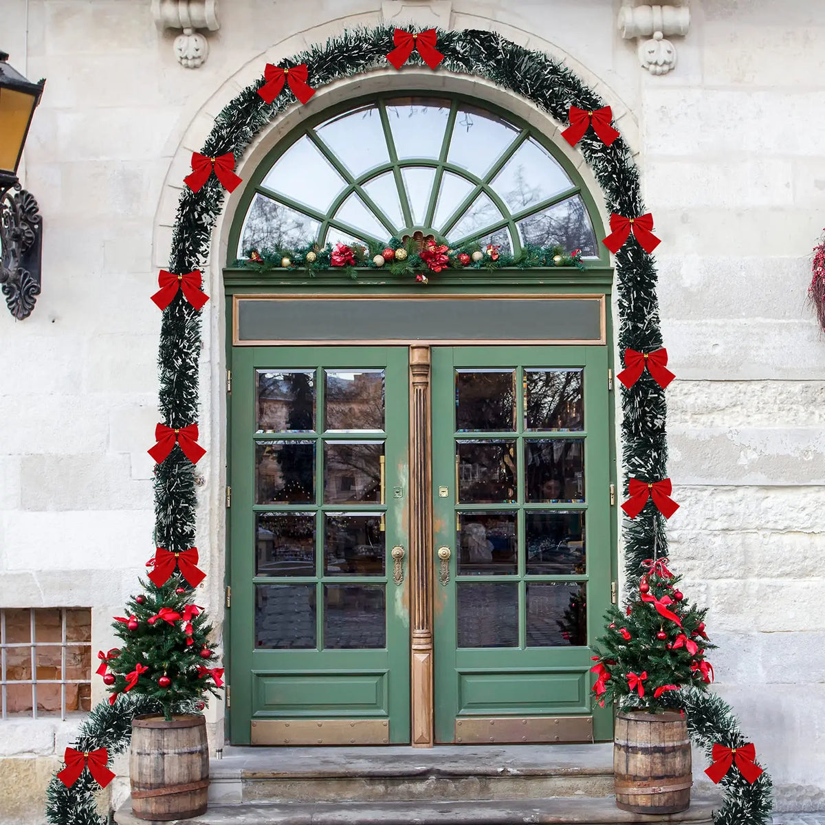 Artificial Christmas Tinsel Garland with Bowknot | Xmas Decor Christmas Tinsel Garland Axl