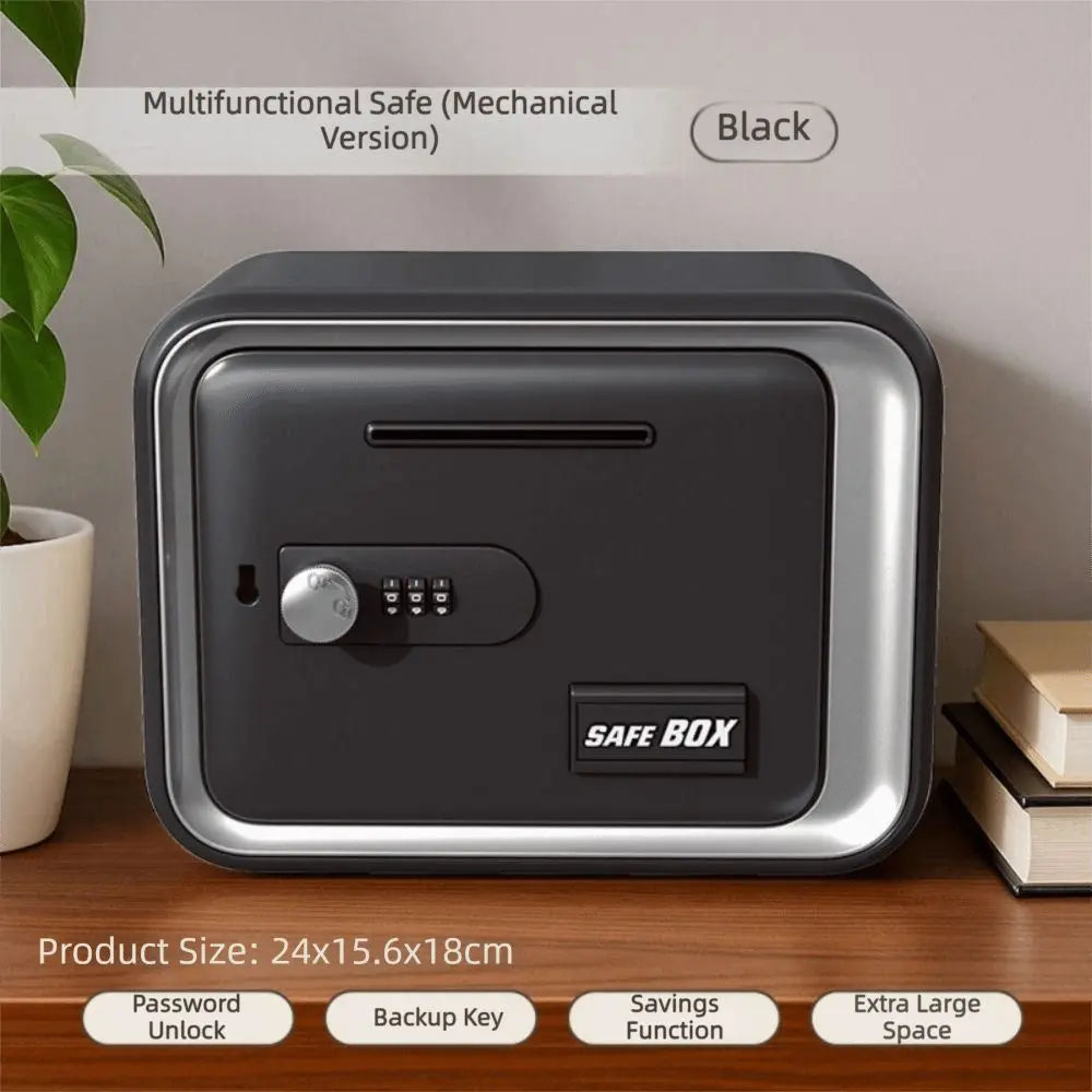 Password Lock Piggy Bank Mini Safe Box – Kids Coin & Bill Slot Kids Piggy Bank Safe Axl