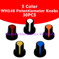 30-Piece Plastic Potentiometer Knobs 6mm Shaft – 5 Colors Potentiometer Knobs Axl Default Title