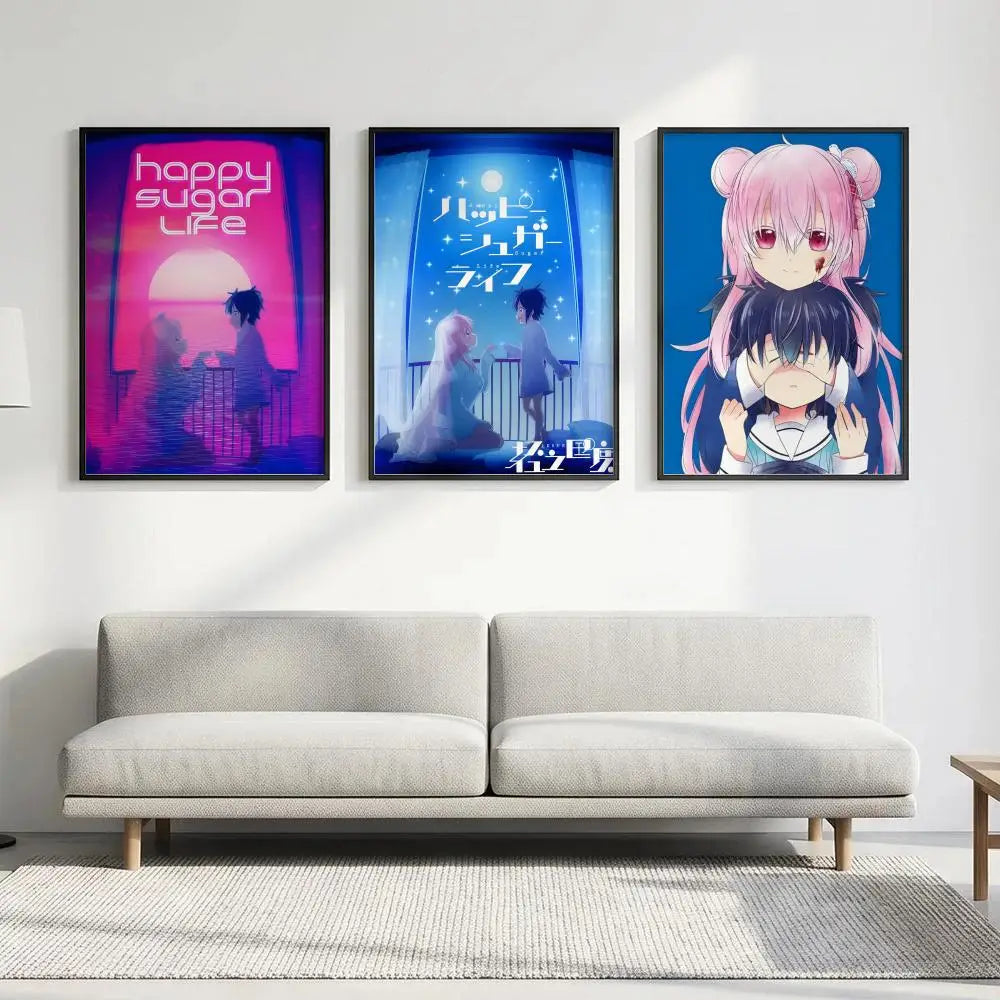 Anime Happy Sugar Life Poster – HD Waterproof Wall Art Anime Wall Poster Axl