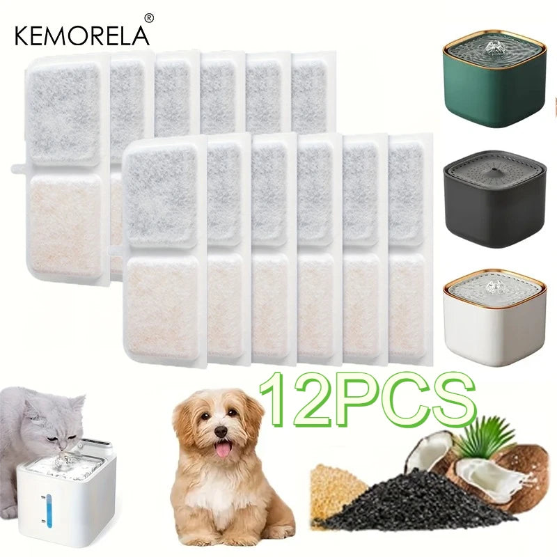 Activated Carbon Cat Water Fountain Filters 6/12 PCS Pet Fountain Filter Axl 12PCS