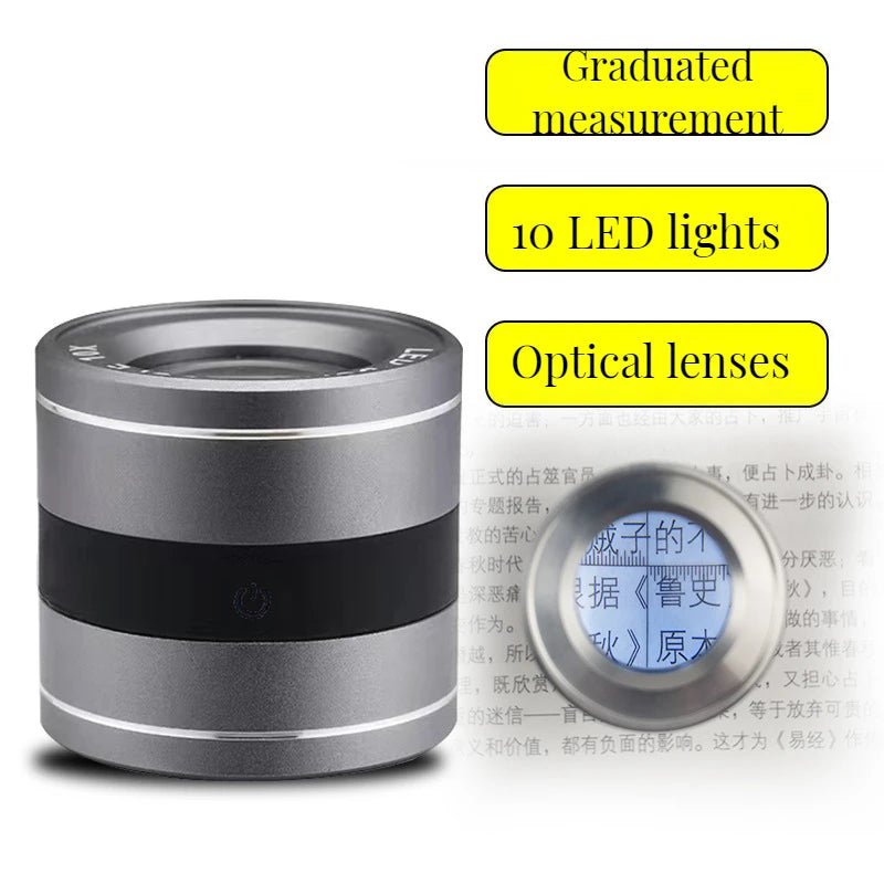 10X LED UV Magnifier Loupe – Scale Magnifying Glass for Jewelry Magnifier Loupe Axl