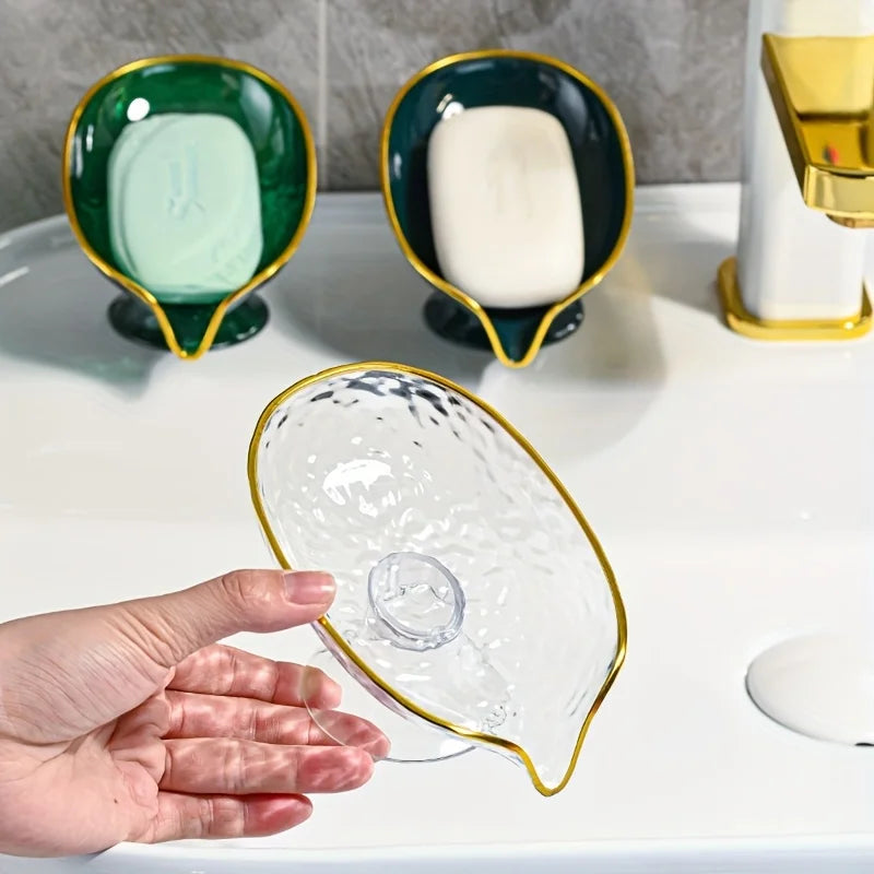 Oval Soap Dish with Drainage Holes – Plastic Bathroom Organizer Soap Dish Axl