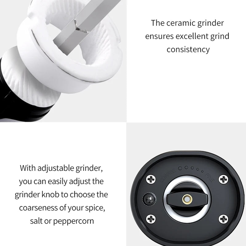 BALASHOV Electric Pepper & Salt Grinder | Adjustable Mill Electric Spice Grinder Axl