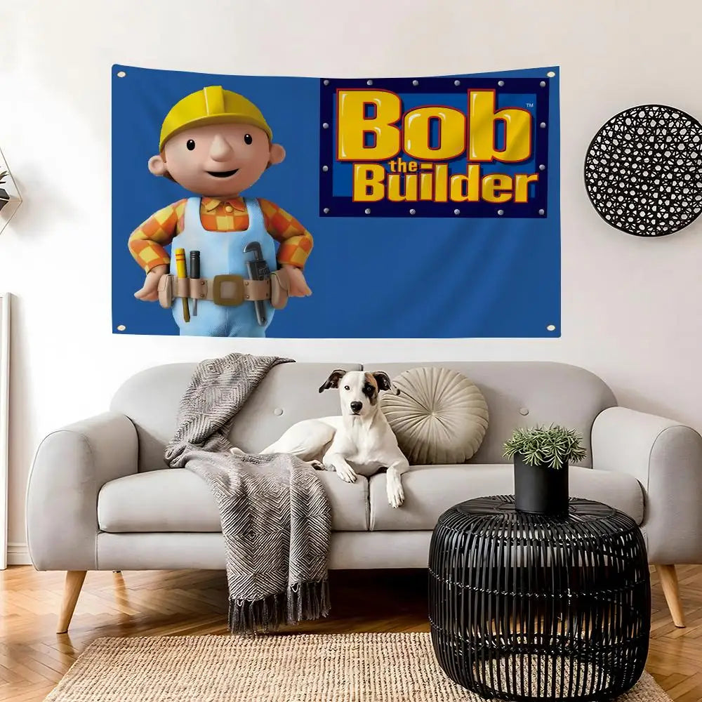 Bob the Builder Cartoon Wall Flag – Indoor & Outdoor Banner Decorative Flag Axl
