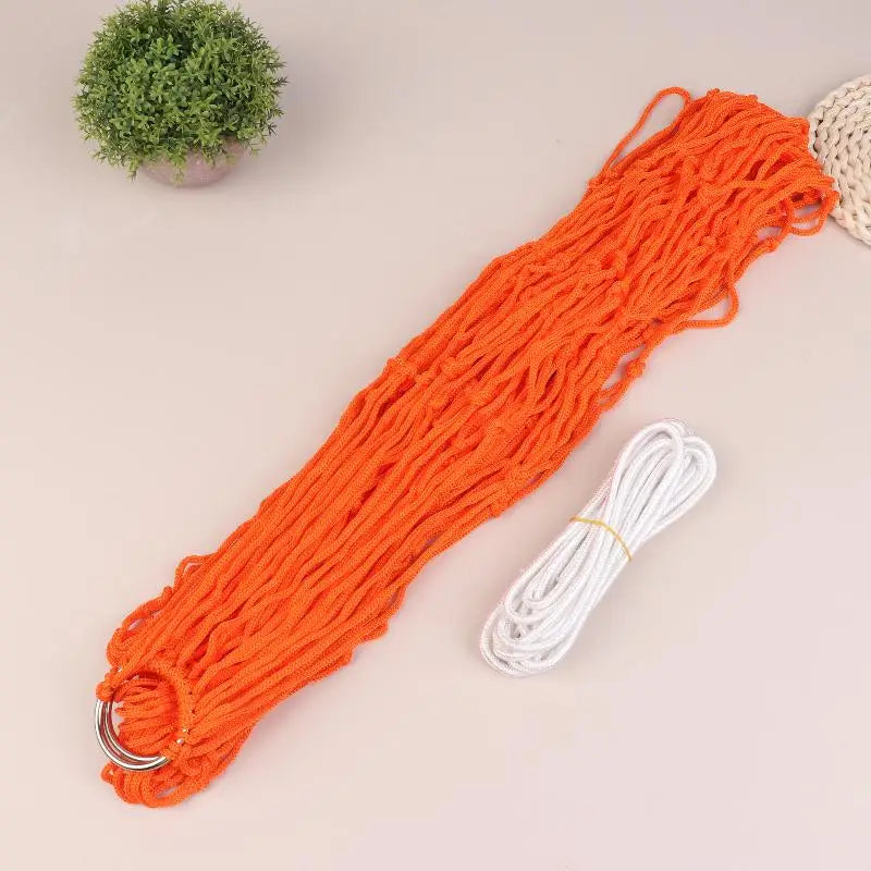 Single Nylon Mesh Camping Hammock – Lightweight Hanging Swing Camping Hammock Axl Orange