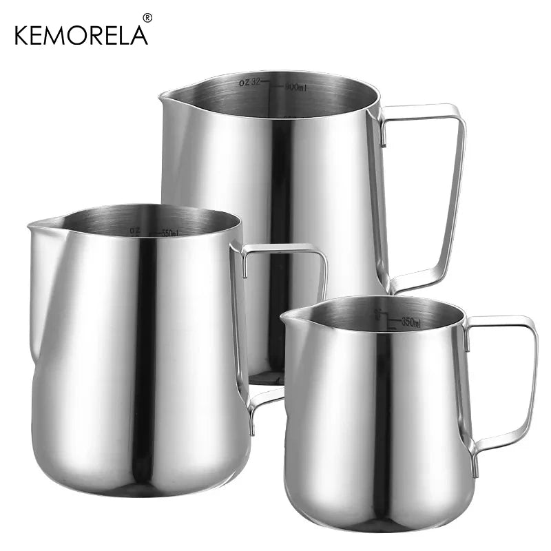 KEMORELA Milk Frothing Pitcher with Scale | 350/600/900ml Milk Frothing Pitcher Axl
